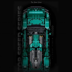10621 HỘP LOGO RÁP XE HƠI MỞ CỬA 3861 MIẾNG TL 18 RACEFORGE TOP SPEED SERIES (XANH LÁ)