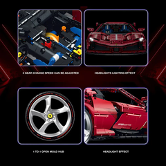 10623 HỘP LOGO RÁP XE HƠI MỞ CỬA 3639 MIẾNG TL 18 FALALI SPORTCAR SF90 (ĐỎ)
