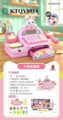 KTQY8814 HỘP BẾP MÁY TÍNH TIỀN SIÊU THỊ + MÁY CÀ THẺ PIN THỎ+ CÂN + MÌ LY+ RAU CỦ TOYS 43.5X13.5X24