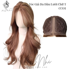 Siêu Da Đầu Tóc Giả CC01 Lưới T Xoăn Layer Mái Bay (dưỡng + lưới + lược + miếng Dán)