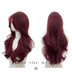 Tóc Giả Mỹ Nhi Xoăn Layer Mái Bay Màu Tóc Đỏ Cherry x-dk1-0115 Da Đầu Dệt Kim