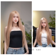Siêu Da Đầu Tóc Giả Lưới Chữ T CC17 Thẳng Hai Mái Dài 65cm