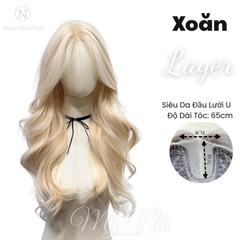 Siêu Da Lưới U Tóc Giả SU01 Xoăn Layer 65cm Mái Bay