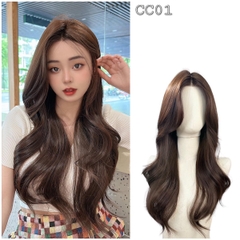 Siêu Da Đầu Tóc Giả CC01 Lưới T Xoăn Layer Mái Bay (dưỡng + lưới + lược + miếng Dán)