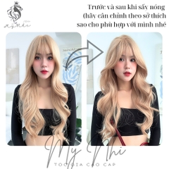 Tóc Giả Nguyên Đầu Dệt Kim CH001 Xoăn Layer Mái Thưa 65cm