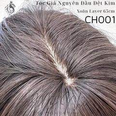 Tóc Giả Nguyên Đầu Dệt Kim CH001 Xoăn Layer Mái Thưa 65cm