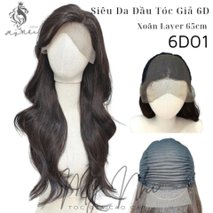 Siêu Da Đầu 6D Tóc Giả Xoăn Layer Dài 65cm 6D01