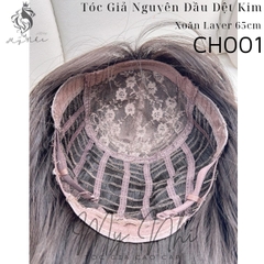 Tóc Giả Nguyên Đầu Dệt Kim CH001 Xoăn Layer Mái Thưa 65cm