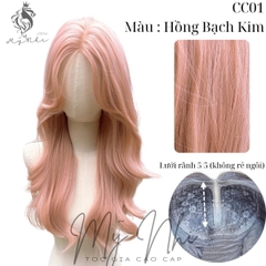 Siêu Da Đầu Tóc Giả CC01 Lưới T Xoăn Layer Mái Bay (dưỡng + lưới + lược + miếng Dán)