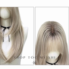 Tóc Giả Mỹ Nhi Mái Thưa Hush Cut dài 60cm Màu Tóc Chân Đen Sương Vàng c-dk-0908 Da Đầu Dệt Kim (rẻ ngôi được)