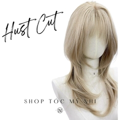 Tóc Giả Mỹ Nhi Hust Cut Mái Thưa Hàn Quốc Màu Tóc Sương Vàng c-dk-1201 Da Đầu Dệt Kim 8% VAT