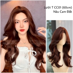 Siêu Da Đầu Tóc Giả CC01 Lưới T Xoăn Layer Mái Bay (dưỡng + lưới + lược + miếng Dán)