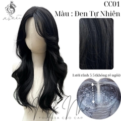 Siêu Da Đầu Tóc Giả CC01 Lưới T Xoăn Layer Mái Bay (dưỡng + lưới + lược + miếng Dán)