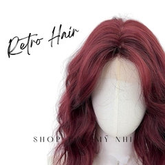 Tóc Giả Mỹ Nhi Xù Sóng Ngắn Ngang Vai Màu Tóc Đỏ Cherry s-dk2-1101 Da Đầu Dệt Kim