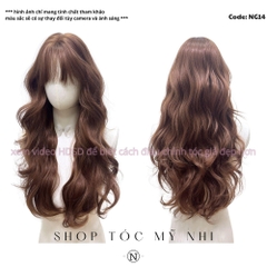 Tóc Giả Dệt Kim Xoăn Hàn Mái Thưa NG14 dài 60cm