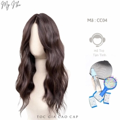 Siêu Da Đầu Tóc Giả Lưới T CC04 Mái Bay Xù Sóng Nước (kèm dưỡng + lược + lưới + miếng dán)