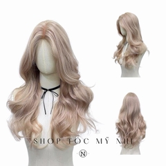 Tóc Giả Mỹ Nhi Hai Mái Xoăn Layer Dài Màu Tóc Blonde Rose x-dk2-0301 Da Đầu Dệt Kim (rẻ ngôi được)