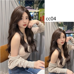 Siêu Da Đầu Tóc Giả Lưới T CC04 Mái Bay Xù Sóng Nước (kèm dưỡng + lược + lưới + miếng dán)
