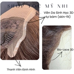 Tóc Giả Bio-Lace 3D Mái Thưa Xoăn layer BL01 độ dài 60cm (Viền Da Sinh Học Skin-Fit)