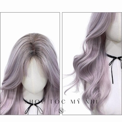 Tóc Giả Mỹ Nhi Mái Bay Xoăn Layer Màu Tóc Tím Ombre (Purple Ombre) x-dk2-0302 Da Đầu Dệt Kim (rẻ ngôi được)