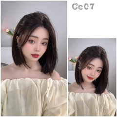 Tóc Giả Hai Mái Siêu Da Thẳng Ngắn cc07 (kèm dưỡng + lược + lưới + keo dán)