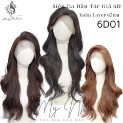 Siêu Da Đầu 6D Tóc Giả Xoăn Layer Dài 65cm 6D01