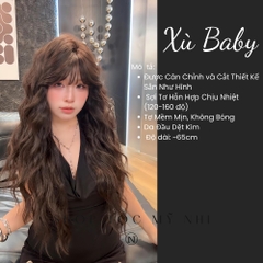Tóc Giả Nguyên Đầu Dệt Kim Mái Thưa Cúp Xù Baby NG02 60cm