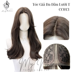 Siêu Da Đầu lưới chữ T Tóc Giả CC13 Xoăn Nhẹ Đuôi (kèm dưỡng + lược + lưới)