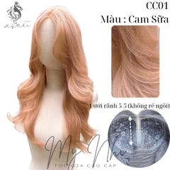 Siêu Da Đầu Tóc Giả CC01 Lưới T Xoăn Layer Mái Bay (dưỡng + lưới + lược + miếng Dán)