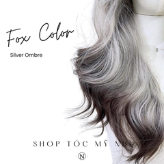 Nâu Tối Nhuộm Màu Bạc Silver Loang Màu Fox Ombre Color x-dk1-0109 Da Đầu Dệt Kim trendy VAT 8%