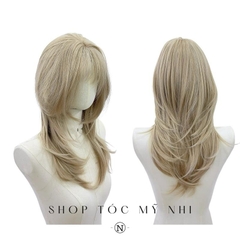 Tóc Giả Mỹ Nhi Hust Cut Mái Thưa Hàn Quốc Màu Tóc Sương Vàng c-dk-1201 (N2-DZ-32)Da Đầu Dệt Kim