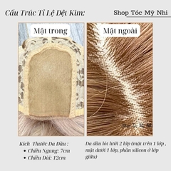 Tóc Giả Mỹ Nhi Xoăn Layer Hai Mái Chân Tóc Đen Nhuộm Màu Vàng Blonde dài 60cm x-dk1-0110 Da Đầu Dệt Kim