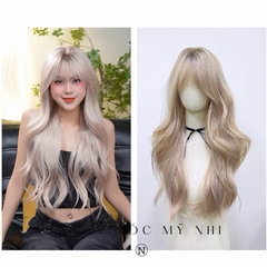 Tóc Giả Mỹ Nhi Mái Thưa Xoăn Layer Dài Màu Tóc Blonde Pink x-dk-1018 Da Đầu Dệt Kim (rẻ ngôi được)