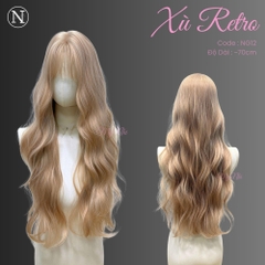 Tóc Giả Xù Sóng Retro Mái Thưa NG12 dài 70cm