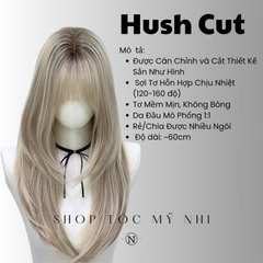 Tóc Giả Mỹ Nhi Mái Thưa Hush Cut dài 60cm Màu Tóc Chân Đen Sương Vàng c-dk-0908 Da Đầu Dệt Kim (rẻ ngôi được)