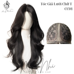 Siêu Da Đầu Tóc Giả CC01 Lưới T Xoăn Layer Mái Bay (dưỡng + lưới + lược + miếng Dán)
