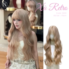 Tóc Giả Xù Sóng Retro Mái Thưa NG12 dài 70cm