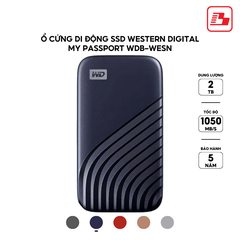 Ổ cứng di động SSD Western Digital My Passport 2TB 1050MB/s Đỏ WDBAGF0020BRD-WESN - Bảo hành 5 năm