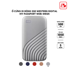 Ổ cứng di động SSD Western Digital My Passport 500GB 1050MB/s Xám WDBAGF5000AGY-WESN - Bảo hành 5 năm