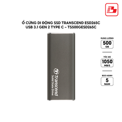 Ổ cứng di động SSD Transcend ESD265C 500GB 1050MB/s TS500GESD265C - Bảo hành 5 năm