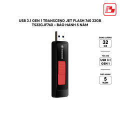 USB 3.1 Gen 1 Transcend Jet Flash 760 32GB TS32GJF760 - Bảo hành 5 năm