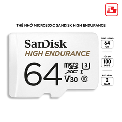 Thẻ nhớ MicroSDXC Sandisk High Endurance 64GB 100MB/s SDSQQNR-064G-GN6IA - Bảo hành 2 năm