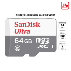 Thẻ nhớ MicroSDXC Sandisk Ultra 64GB Class 10 100MB/s SDSQUNR-064G-GN3MN - Bảo hành 7 năm