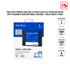 SSD gắn trong SSD WD 2.5 inch SATA III 1TB Blue SA510 upto 560MB/s WDS100T3B0A-00AXR0 - Bảo Hành 5 năm