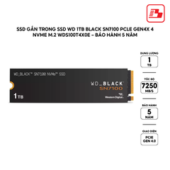 SSD gắn trong SSD WD 1TB Black SN7100 PCle Gen4 NVMe M.2 WDS100T4X0E - Bảo Hành 5 năm
