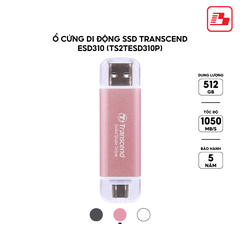 Ổ cứng di động SSD Transcend ESD310 512GB 1050MB/s Hồng TS512GESD310P - Bảo hành 5 năm
