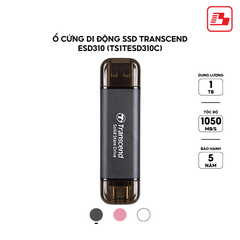 Ổ cứng di động SSD Transcend ESD310 1TB 1050MB/s Đen TS1TESD310C - Bảo hành 5 năm