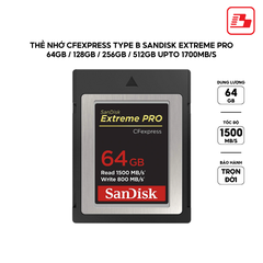Thẻ nhớ CFexpress Type B SanDisk Extreme Pro 64GB up to 1500MB/s SDCFE-064G-GN4NN - Bảo hành trọn đời