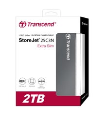 Ổ cứng di động HDD Transcend StoreJet Lightweight 25C3 2.5" 2TB 5Gbps Đen TS2TSJ25C3N -  Bảo hành 3 năm