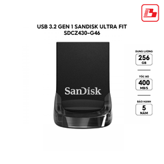 USB 3.2 Gen 1 Sandisk Ultra Fit SDCZ430 256GB 400MB/s SDCZ430-256G-G46 - Bảo hành 5 năm